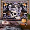 VIKAMA Arazzo Bohemian Vintage Teschio Fungo Soggiorno Camera da Letto Misterioso Curativo Atmosfera Stile Instagram Sfondo