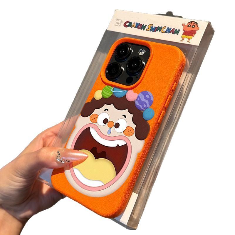 Big Face Girl für Apple 16promax/15 Handyhülle 14plus Litschi-Muster 13p Weiche Hülle 12 Sturzsicher 1