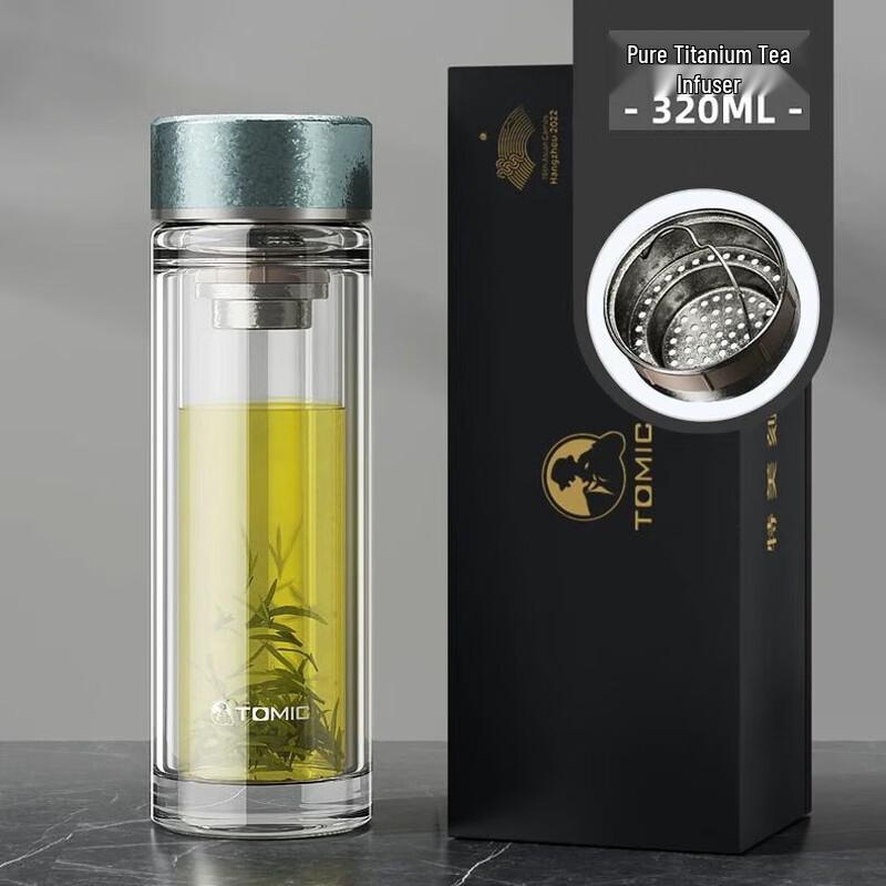 TOMIC Double-Layer Glass Tea Cup