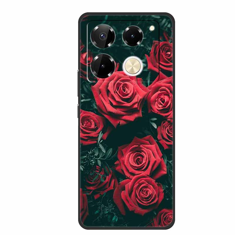 For Infinix Note 40 Pro 5G Case TPU Soft Silicone Cover Phone Cases for Infinix Note 40 40pro 4G Flowers Lovely Coque Fundas