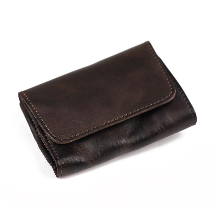 Vintage Vegetable Tanned Cowhide Accordion Card Holder and Simple Driver's License Case