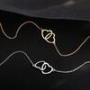 Double Ring Heart-shaped New Simple Necklace Women's Collarbone Chain Women's Niche Design Pendant