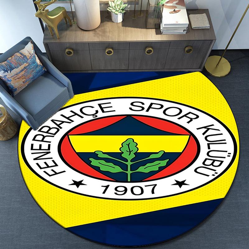 Fenerbahçe Wappen Design Runder Teppich für Wohnzimmer, Schlafzimmer, Spielzimmer, Stuhlunterlage, Läufer, Kreis Teppich, Fan Weihnachtsgeschenk