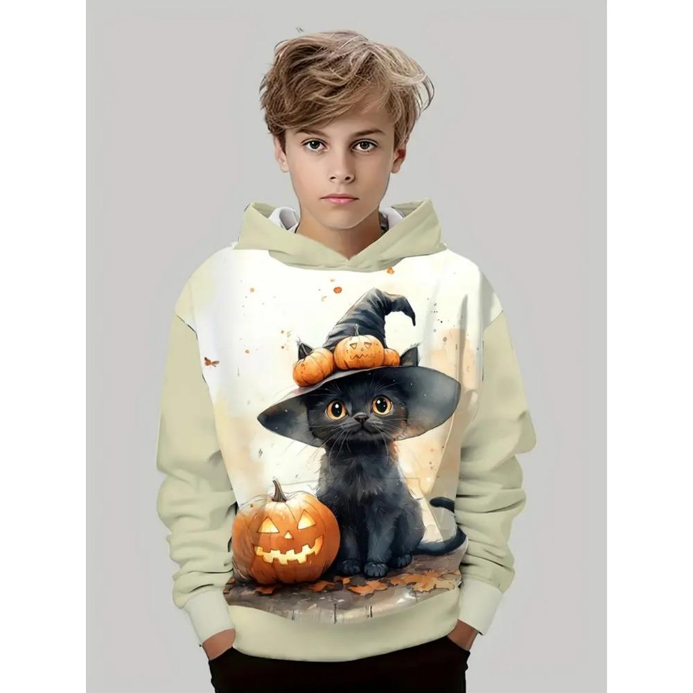 Children's Hoodie Halloween Animals Cartoon 3d Print Boy Sweatshirt Fashion Comfortable Girl Clothes Holiday Children's Clothing