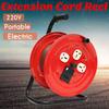 220V Electrical Extension Cord Storage Reel Portable Leakage Protection 3 Jack - Intl