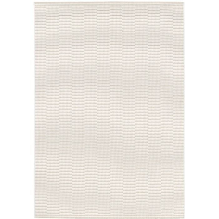 Tapis extérieur intérieur motif géométrique tissé crème 200x290