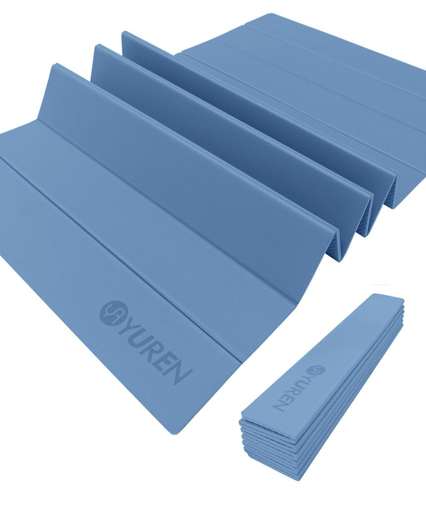 YUREN Foldable Yoga Wide 10mm Training Exercise TPE Pilates Suitable for Beginners and Advanced Easy Includes Storage Bag Mat, 90190cm, Thick, Mat,