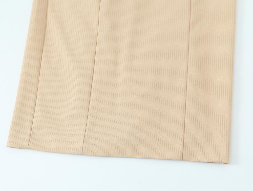 2025 Spring European & American Style Women's Slim Stripe Midi Dress