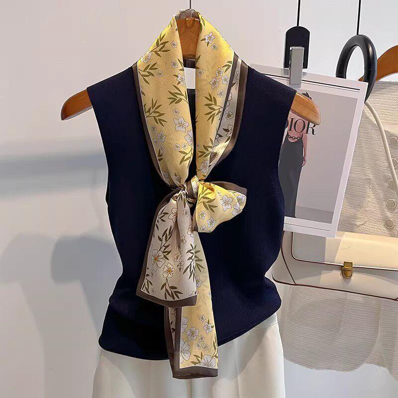 100% mulberry silk scarf women s spring and autumn temperament high-end versatile silk streamer fashion versatile long silk scarf accessories 15*150