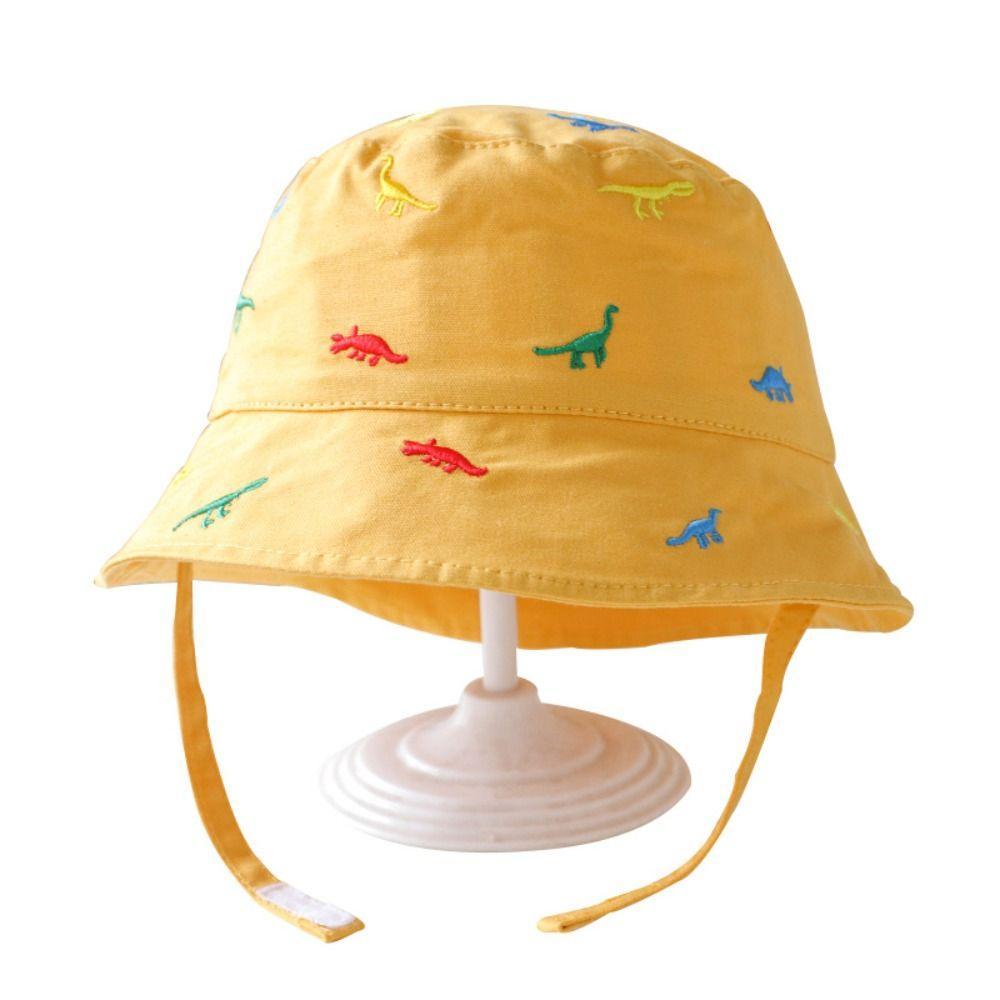 

Dinosaur Embroidery Sunscreen Hat Breathable Bucket Caps High Quality Beach Hat