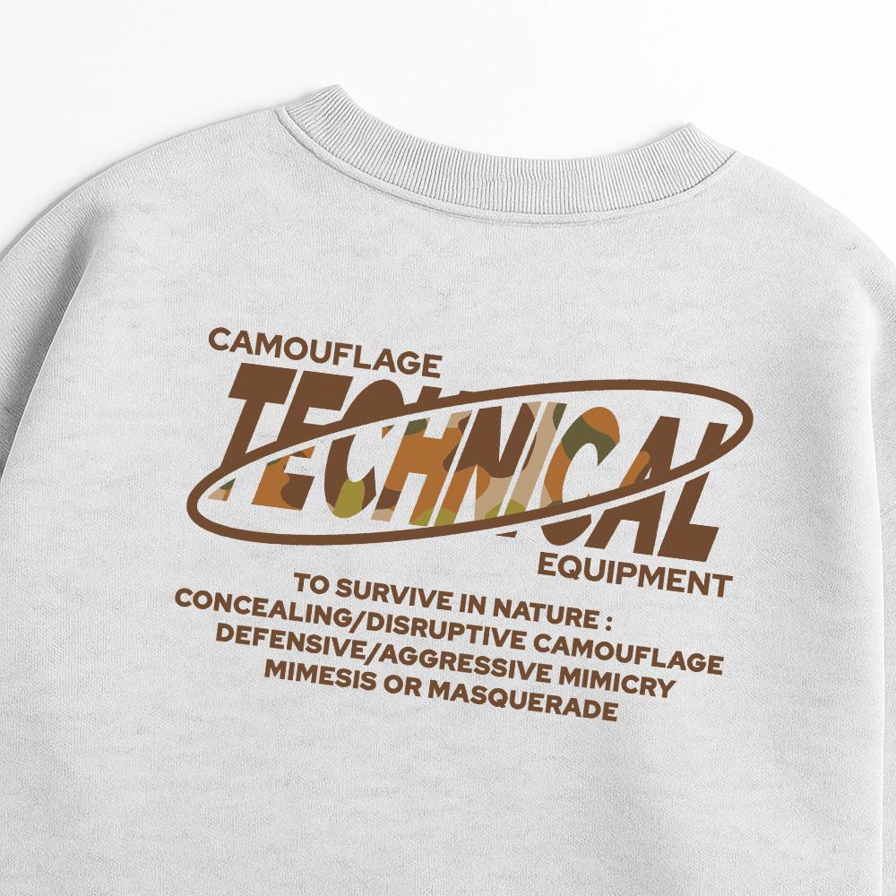 Seupeullaesikodeu Heavy Crewneck Sweatshirt Melange White - Duck Hunter Camo