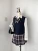 Classic V-Neck Solid Color Knit Vest - JK School Style for Students & Office, Ideal for Autumn to Spring
