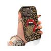 Leopard Print Red Lips iPhone 16 Pro/15/14/13/12/11/Xs Max Case