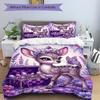 Fantasy Deer Lavender Garden Print 3Pcs Bedding Setduvet Cover With 2 Bedropillowcase Home Birthday Gift