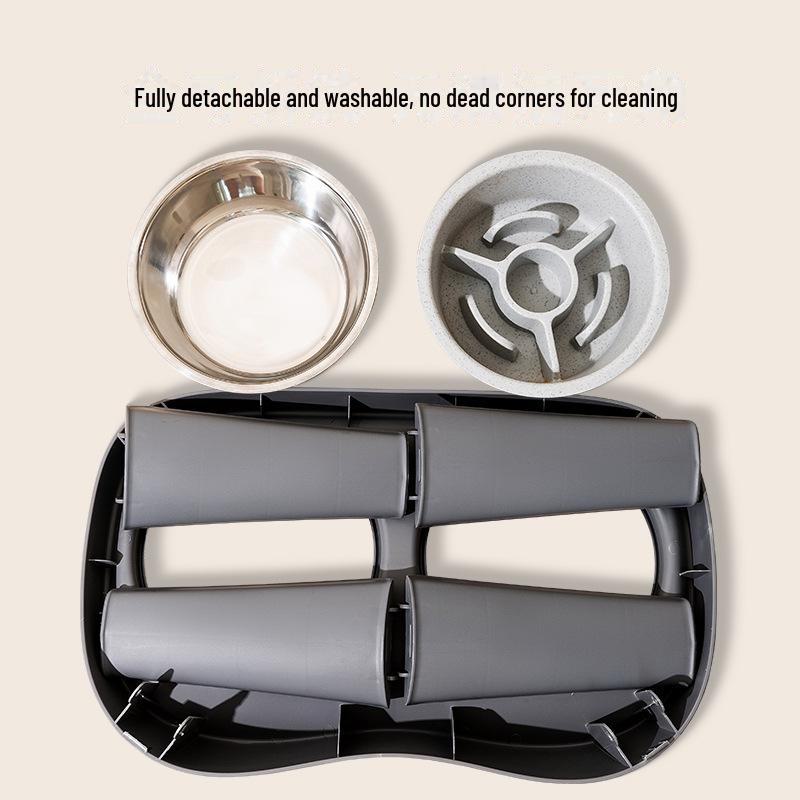 Skladacia vyvýšená dvojitá miska pre stredné a veľké psy - Klasická miska na vodu a jedlo pre zlatých retrieverov a domácich miláčikov