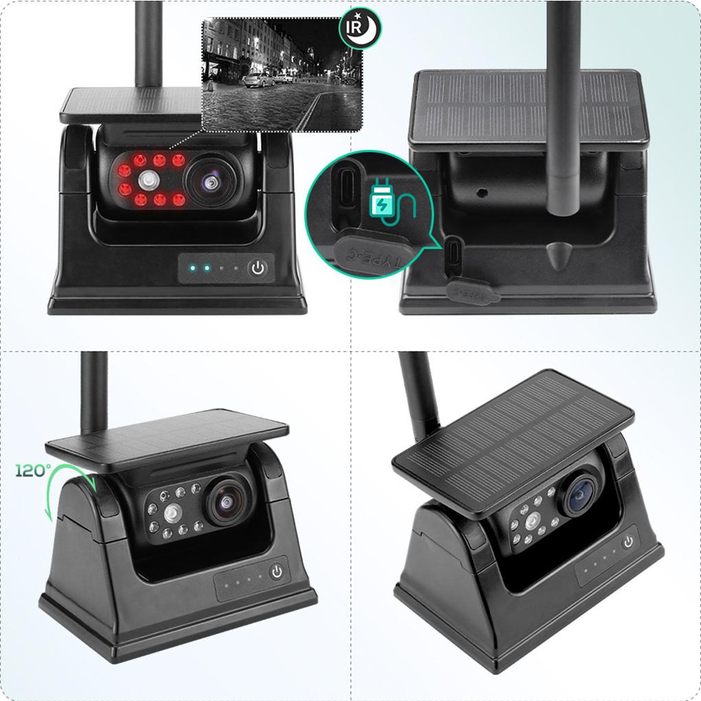 Solar WiFi Magnetic Camera For IPhone Rear View Camera Wireless Camera Reverse Camera Moni-tor