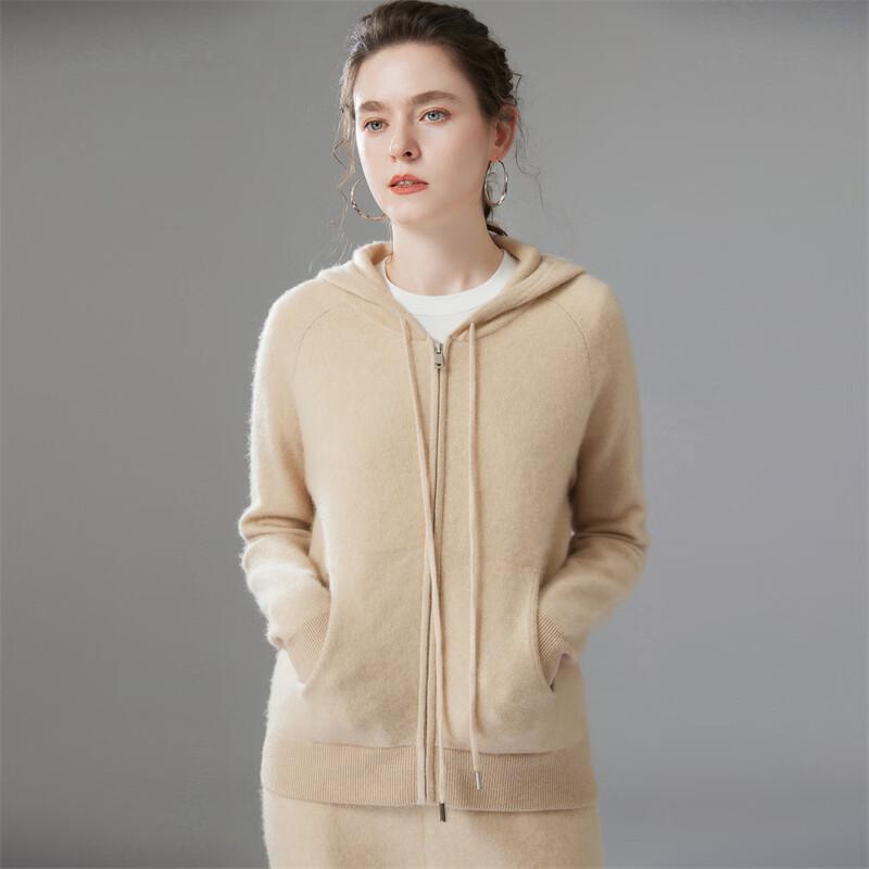 Fanzhen Women's Hooded Cashmere Blend Cardigan