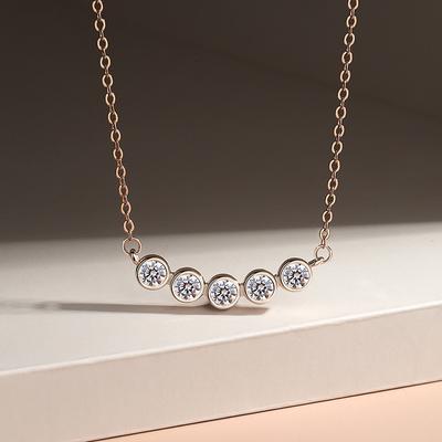 Colar geométrico de uma palavra feminino temperamento de luxo leve incrustado zircão redondo pingente de contas
