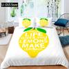 Nature Bedspread Lemon Tree Branches Gardening Design Decorative Quilted 3 Piece Coverlet Set with 2 Pillow Shams Full Size