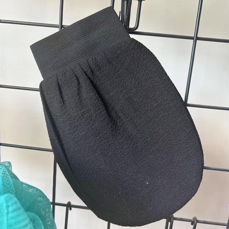 Cross All Black Exfoliating Scrubber: Dead Skin Remover & Back Scrubber Glove