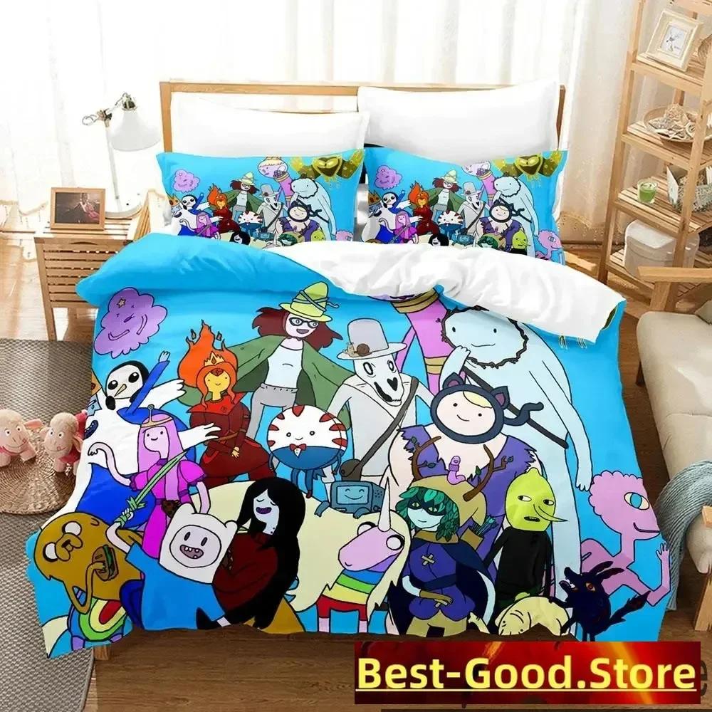 3D Print Adventure Time Finn Jake The Dog Face Printed Bed Set Duvet Cover Pillowcase Bedding Set Linen Sheet Quilt Cover Size