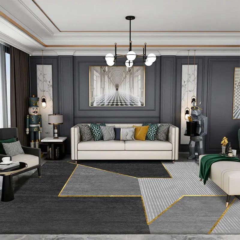 Light Luxury Geometric Carpet Home Lounge Large Area Rug Living Room Decoration Carpets Soft Bedroom Rugs Thick Entrance Doormat