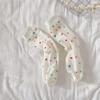 Ladies Spring and Summer Thin Striped Star Color Polka Dot Lovely Breathable Mesh Hollow Tube Stack Socks