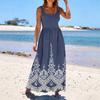 Ladies' floral print summer casual and fashionable sleeveless long dress