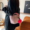 2025 New Plush Bag Women's Large-capacity Cherry Oblique Span Bag Fashionable Versatile Shoulder Bag Handbag