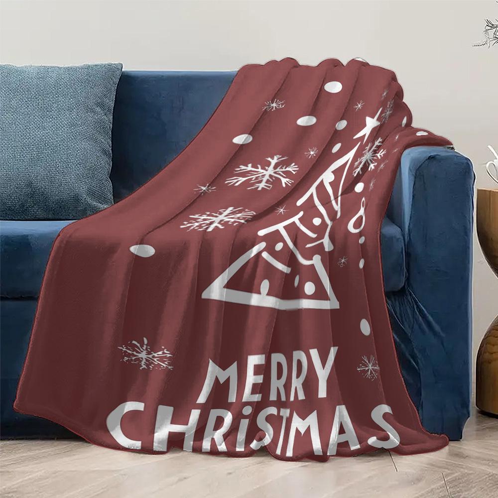 Tuniu Cozy Winter Snowflake Throw Blanket for Sofa Bed Bedroom Warm Fleece Throw Blanket Christmas Gift
