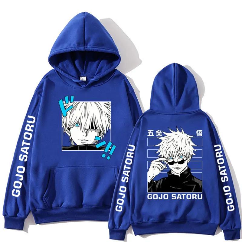Jujutsu Kaisen Anime Klær Satoru Gojo Anime Genser Høst Fleece Manga Hettegensere Løs Harajuku Herre Streetwear