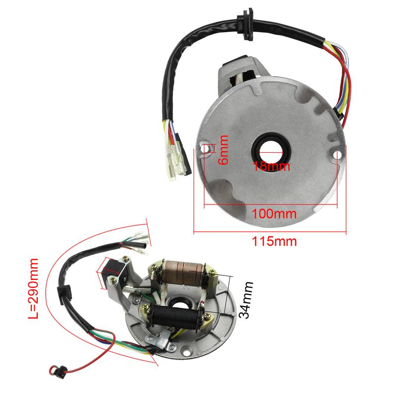 Ignition Stator Magneto Plate Coil for 50cc 70cc 90cc 110cc 125cc Dirt Bike ATV Go Kart XR50 SDG SSR 107 110 125 CC