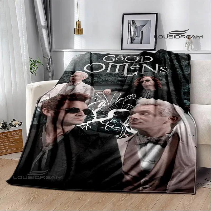 Good Omens Movie Print Blanket Kids Warm Nice Flannel Soft Comfortable Home Travel Blanket Bed Blanket Birthday Gift