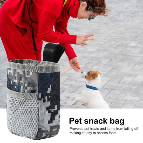 Pet Snack Bag Portable Dog Treat Bag with Mesh Pocket Oxford Cloth