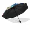 1pc Stained Glass Moon Starry Sky Auto Open Close Umbrella, Portable Tri-Fold Design with 8-Bone Iron Frame, Outdoor, Gift for Fans, Travelers, Daily