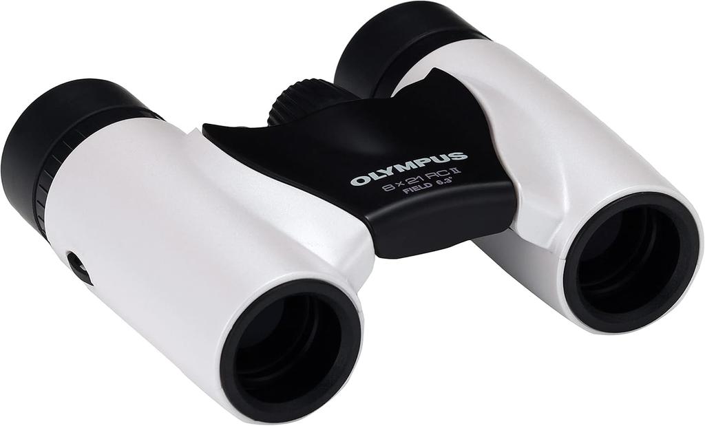 Binóculos Olympus 8x21 RCII Prisma de Telhado Modelo Compacto e Leve Pérola, Branco,