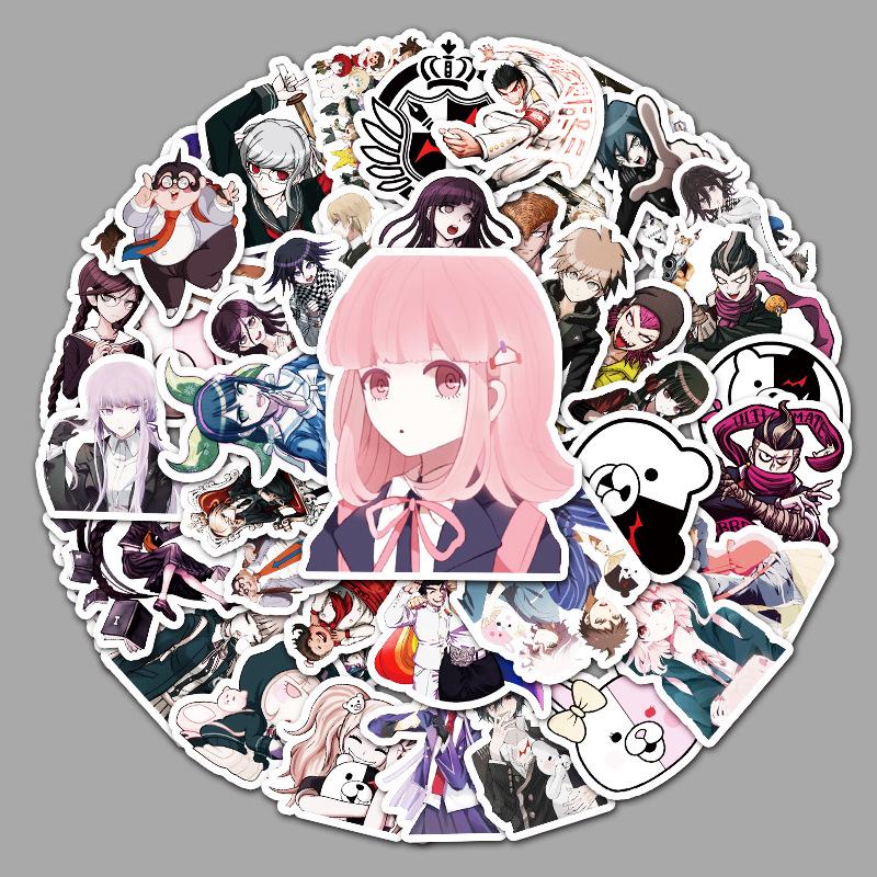 Danganronpa Game Character Stickers: 50-Pack for Laptops, Luggage, and Car Decoration