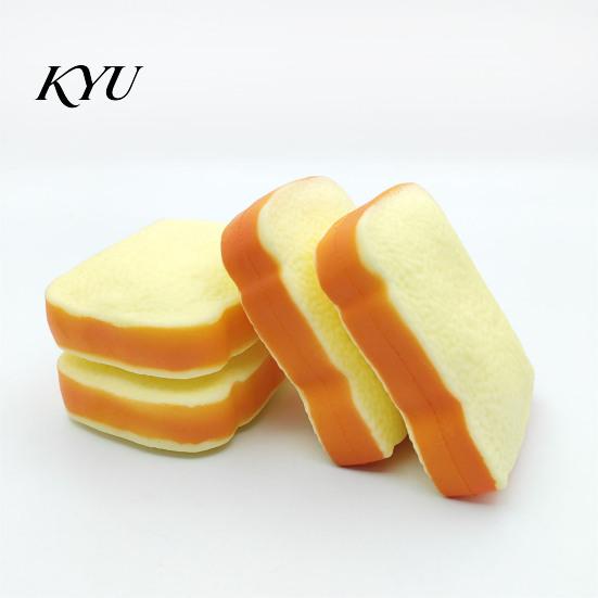 Simulated Toast Sensory Toy 1/2Pcs Stress Relief Toy, Sliced Bread Squeeze Adults Decompression Toys Soft Stretchy Fake Food Fidget for Kids