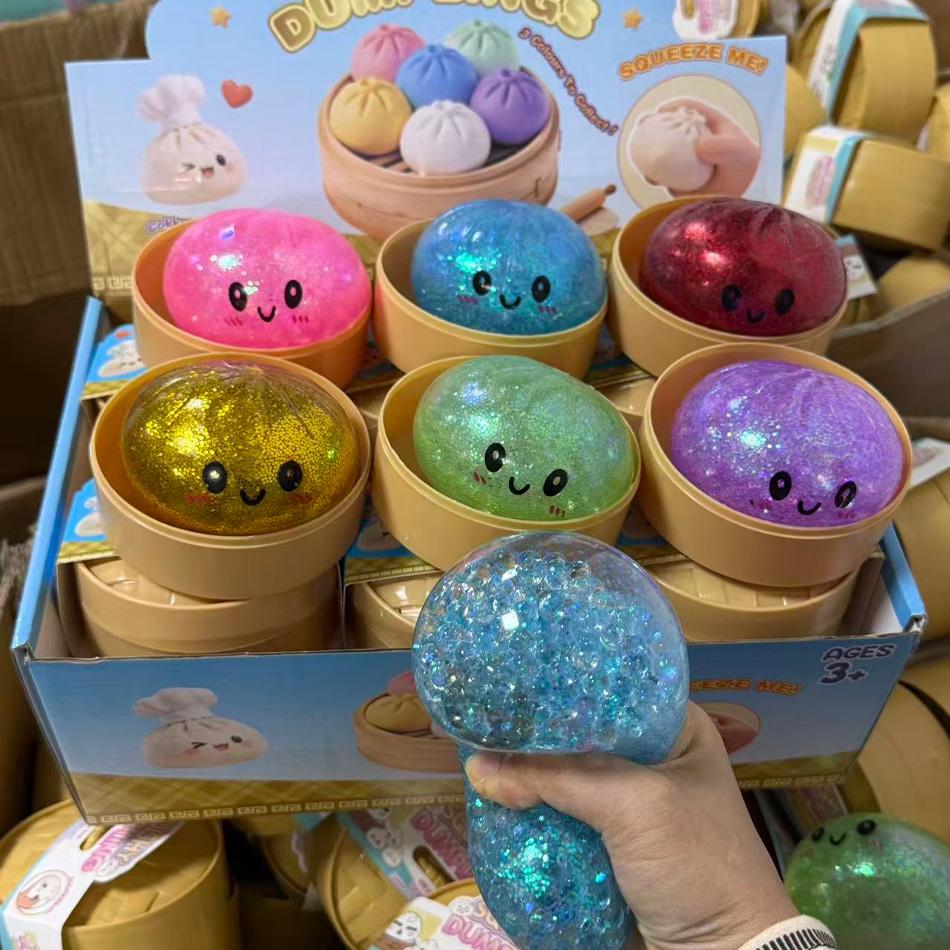 Glitter Dumpling Glitter Dumpling Squishy with Box Dumplings Sensory Squeeze Toy Blind Box for Stress Relief
