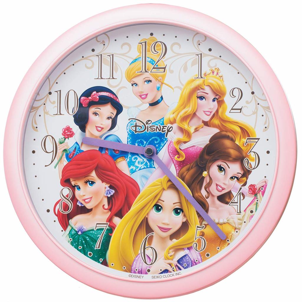 Seiko Clock Wall Clock Character Disney Princess Analog Pink Pearl Diameter FY935P 25.4x4.3cm