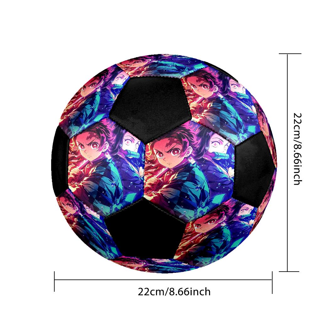 Soccer Ball Colorful Machine Stitched PVC Size 5 Team Training Competition Ready Durable High-Bounce Cool Sports Gift