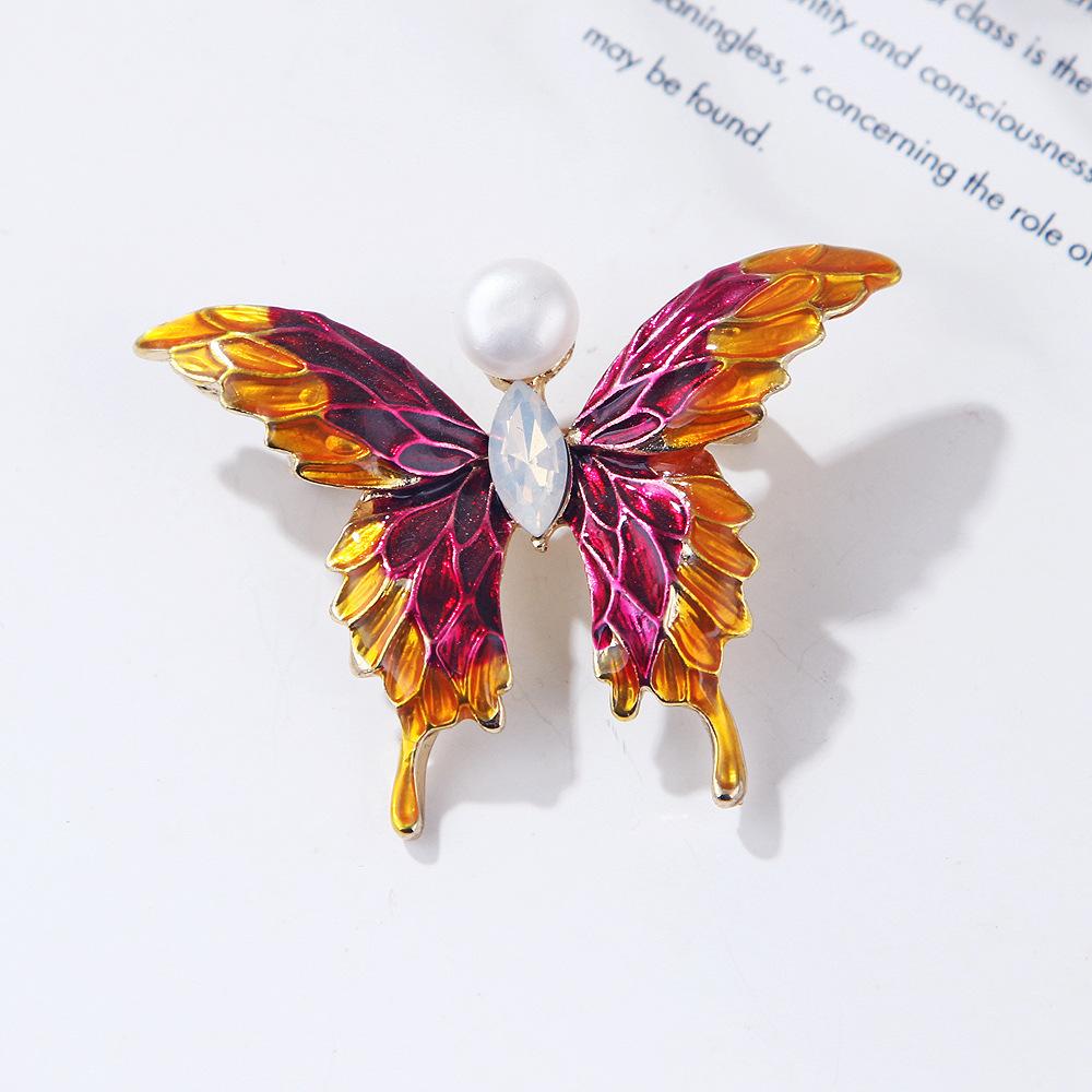 Original Flamingo Butterfly Bee Natural Freshwater Pearl Brooch Accessory Transparent Gift Box