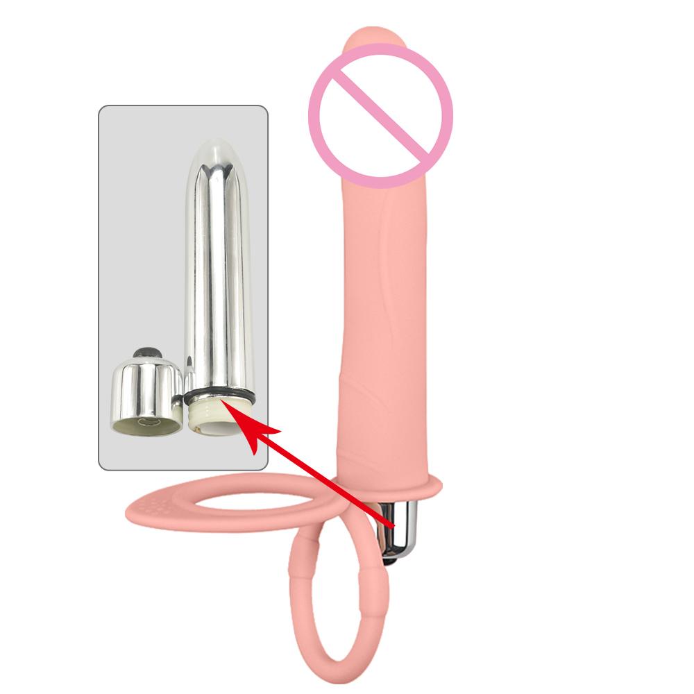 Silicone Double Insertion Penis Ring Dildo Vibrator Female Male Anal Trainer Ass Plug G-spot Massage Adult Sexy Toys, Sex Toys