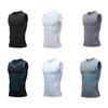 Men Fitness Vest Round Neck Sleeveless Sport Tops Breathable Fabric Camisole Vitality Enhancing Body Shaper