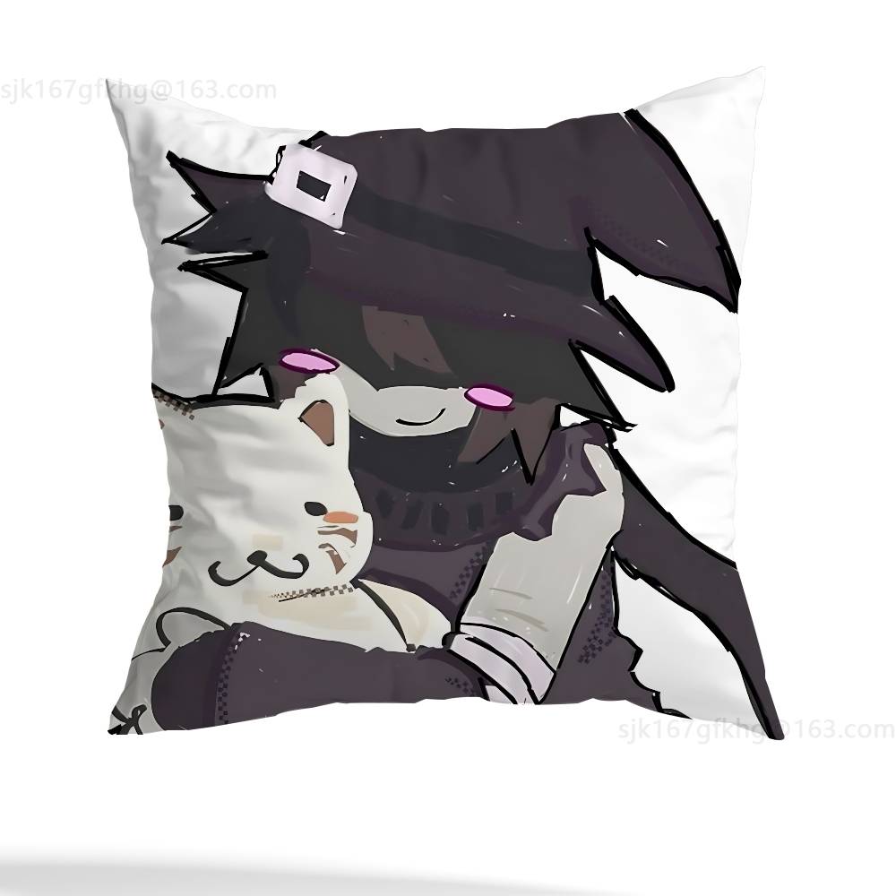 A-Azure Anime Pillow Case Square Double-Sided Printing Short Plush Sofa Cushion Cover Bedroom Bedside Pillow