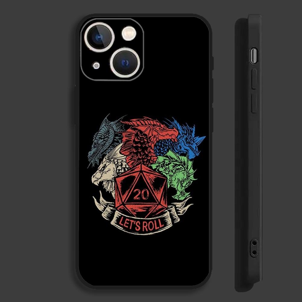 Game D-Dungeons D-Dragons D-DND Phone Case For iPhone 16,15,14,13,12,11,Pro,Max,Plus,Mini,X,XS,XR,8,7,6,S,SE Soft Black Case iPhone16pro