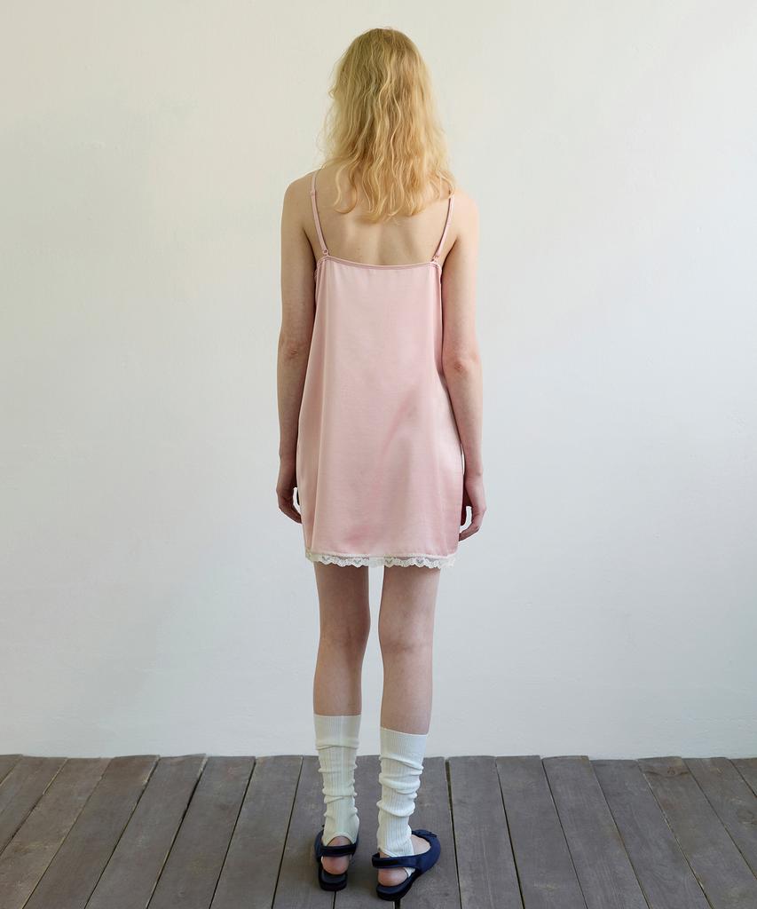 Aobteu Lace Slip Mini Dress - Pink
