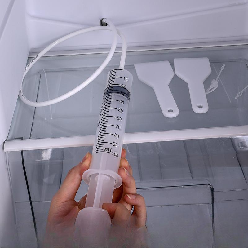 Sada čistých štětců pro ledničku Odtokový štětec Sací stříkačka 1,5M Hadice Čistič vypouštěcího otvoru lednice Nástroj na drcení tyčí