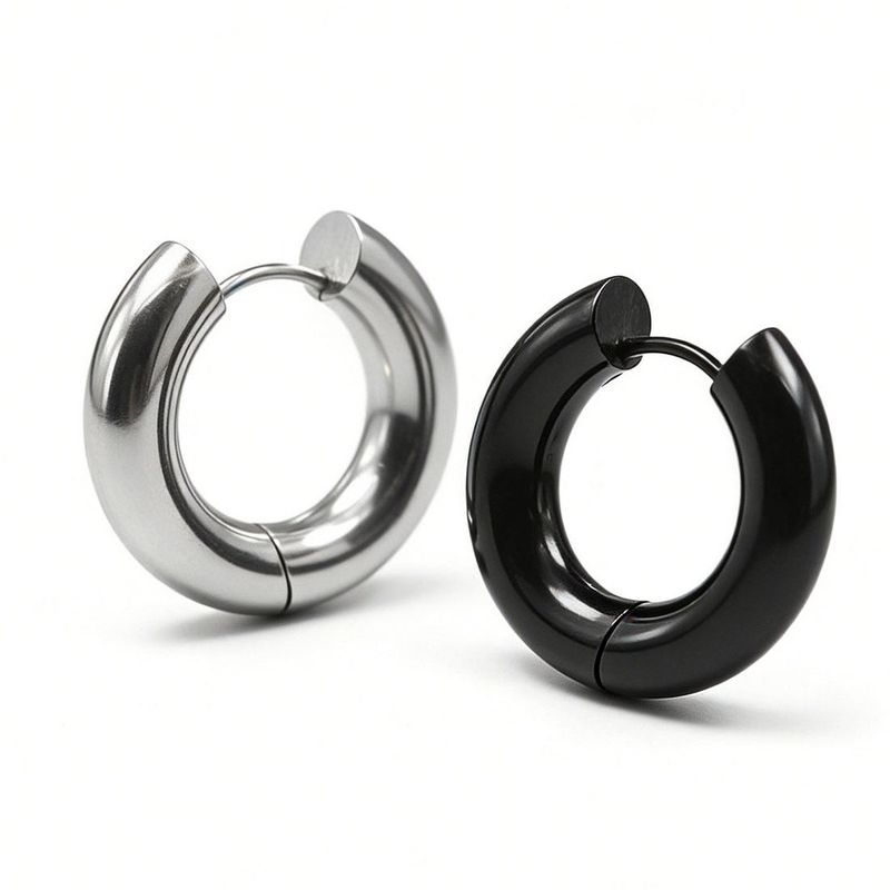 Fashion hip-hop hiphop rap bold thickened big earring Men wide earrings single titanium steel stud earrings Fancy