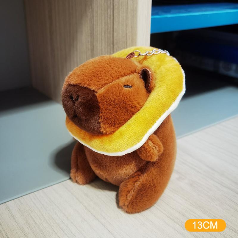 Cute Plush Capybara Keychain Cartoon Animals Toy Stuffed Soft Doll Plush Gift Kid Toys Doll Bag Hanging Ornaments Car Pendant
